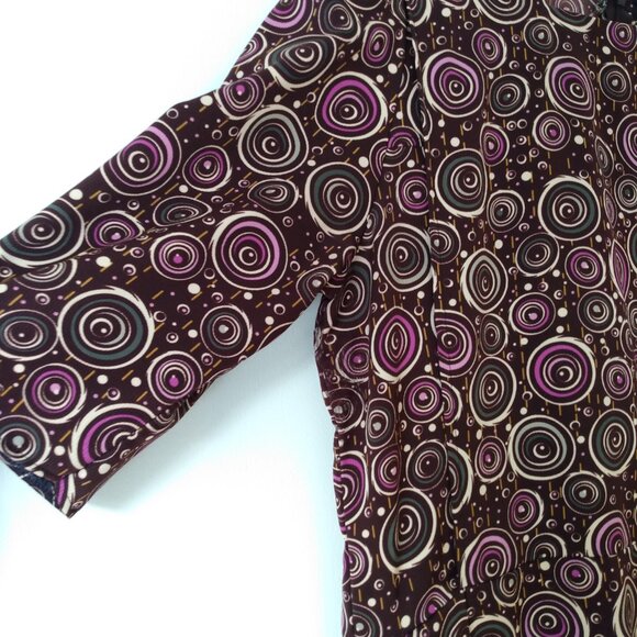 Handmade Mennonite Cape Dress 40"B 37"W Brown Purple Swirl AS IS - Picture 2 of 10